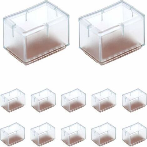 Set Mit 12 Silikonpads Für Rechteckige Stuhlbeine – Breite 24–30 Mm X Länge 39–47 Mm – Rutschfest Für Hartböden
