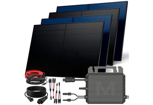 SUNNIVA Balkonkraftwerk 2000 W mit MARSTEK 800 W Wechselrichter inkl.5m Kabel 4x 500 W Solarmodule Bifazial Fullblack Glas-Glas