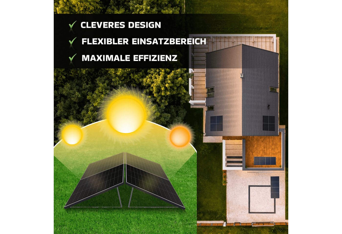 SUNNIVA Solarmodul 500 W Full Black Bifazial Glas/Glas PV Modul Solarpanel PMax 500W Bifacial N-Type für Balkonkraftwerk oder PV Solar Anlage Bild 4