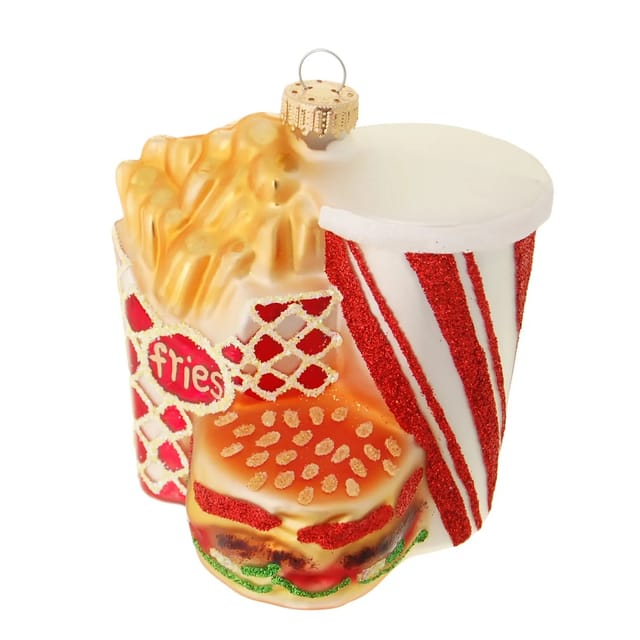 Krebs Glas Lauscha Baumschmuck Burgermenü Mehrfarbig 10cm