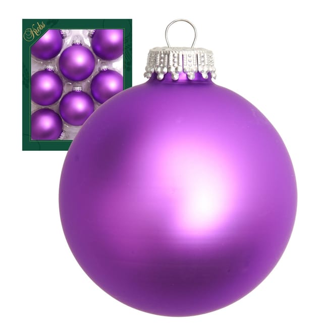 Krebs Glas Lauscha Weihnachtskugeln Uni-Design Amalia Violett 7cm