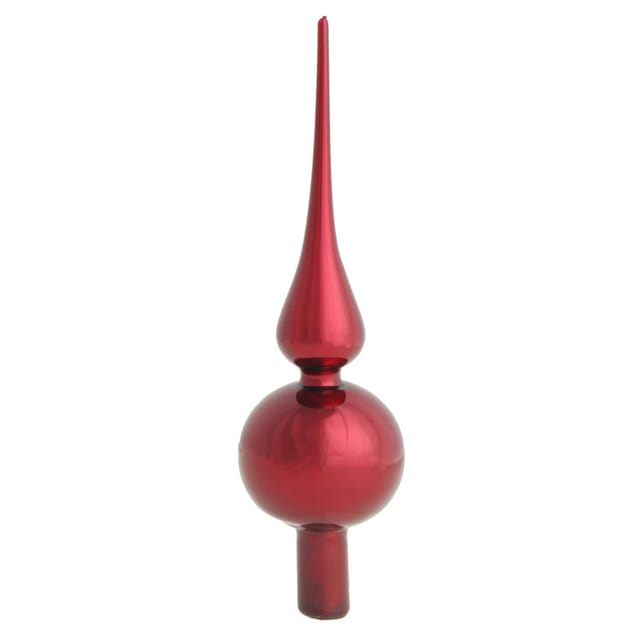 Krebs Glas Lauscha Baumspitze Uni-Design Sia Glanz Rot 23cm