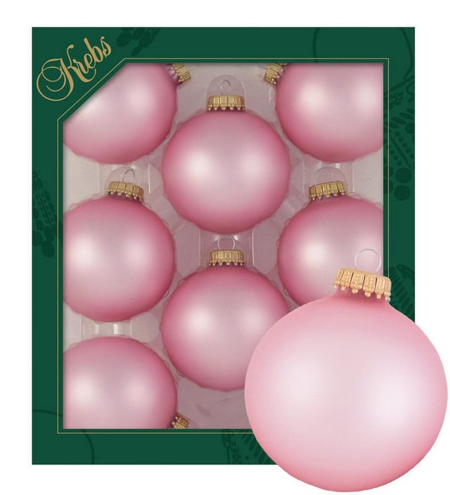Krebs Glas Lauscha Weihnachtskugeln Uni-Design Florina Rosa 7cm