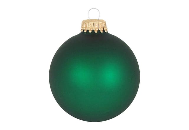 Krebs Glas Lauscha Weihnachtskugeln Uni-Design Verena Grün 7cm