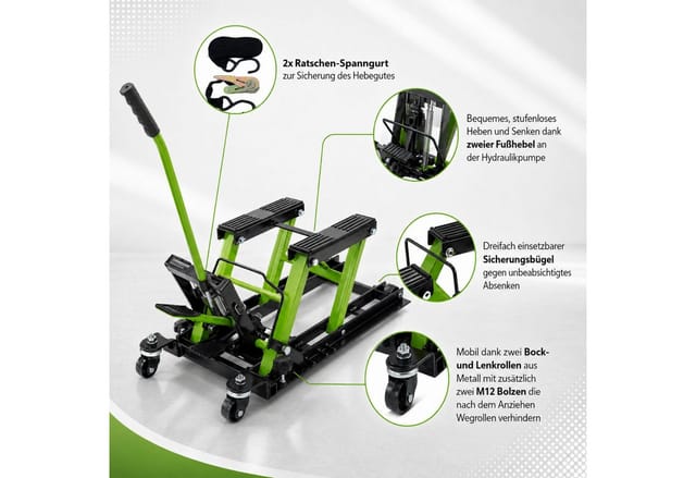 TRUTZHOLM Motorradheber 680kg Hydraulisch Motorrad Hebebühne ATV Quad