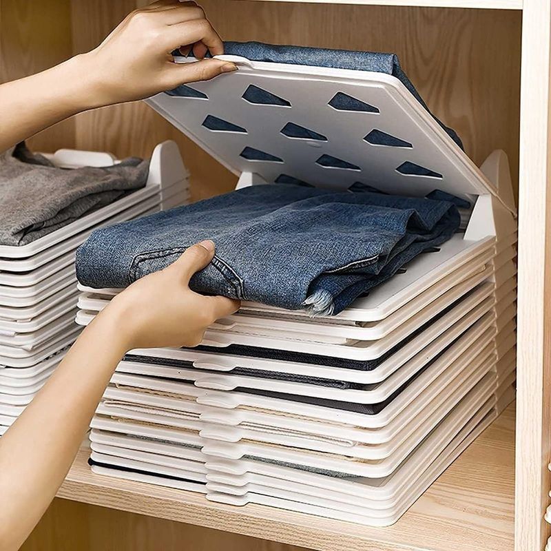 Faltbares Aufbewahrungssystem Mit 10 Fächern, Ideal Für Kleiderschränke, T-shirt-aufbewahrungsboxen, Jeans-trennwände Und Faltbare Kleiderboxen.