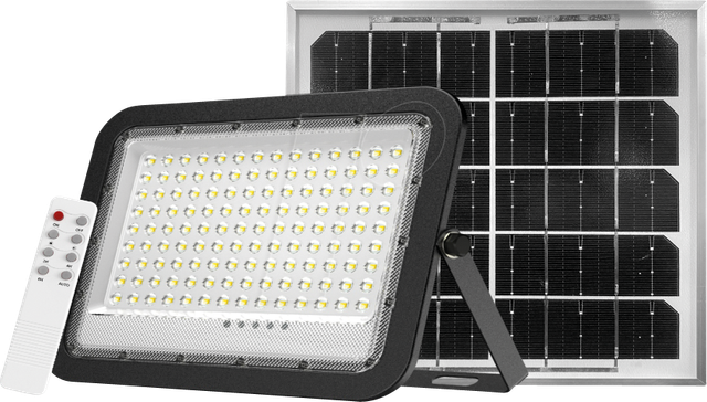 ENOVALITE Solarstrahler PRO 300W 3800lm 6500K Kaltweiß IP65 Außenstrahler Solar Fluter Dämmerungssensor Fernbedienung Schwarz