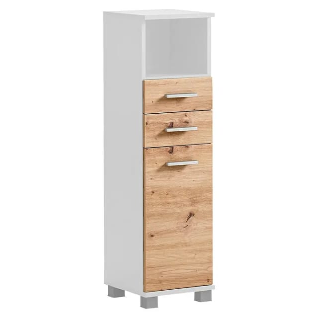 Schildmeyer Highboard Palermo HB 300 Weiß-Eiche 110,5 cm x 32,6 cm x 30,3 cm
