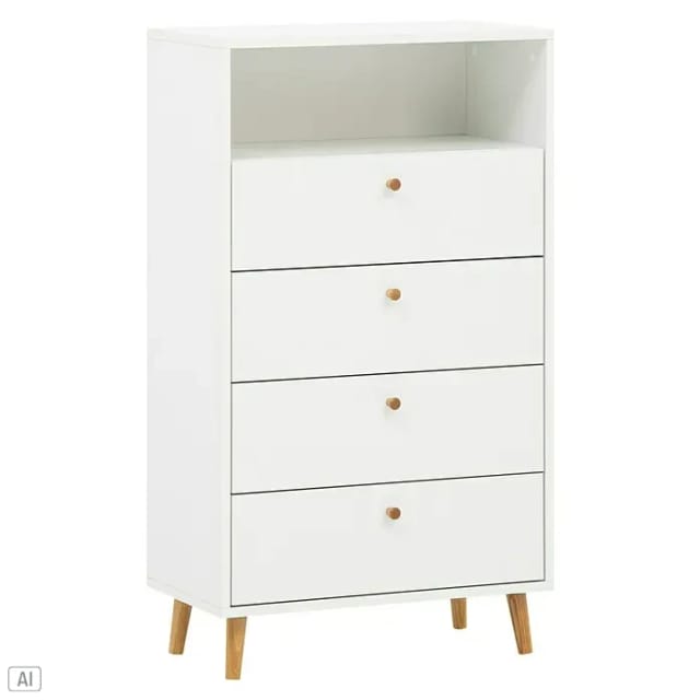 Schildmeyer Highboard Bjarne HB 600 Weiß-Matt 104,4 cm x 60,2 cm x 33,05 cm