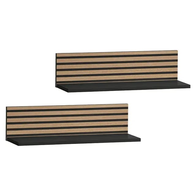 Schildmeyer Regal-Set Ryker 60 cm x 15,7 cm x 17,3 cm Schwarz-Braun 2-tlg.