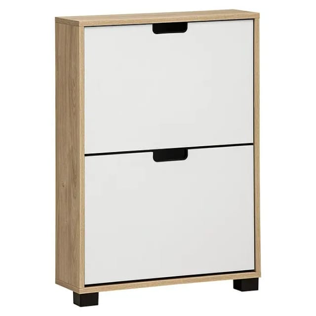 Schildmeyer Schuhkipper Emmik 2 Klappen 85,2 cm x 19,6 cm x 59,8 cm Weiß-Eiche