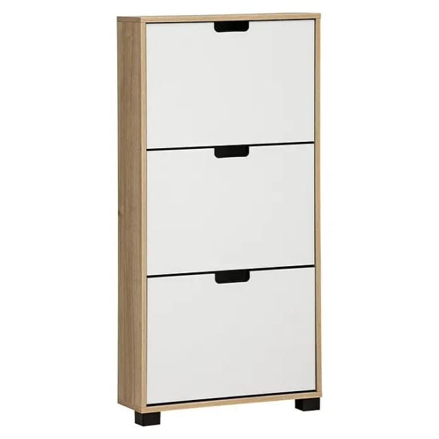 Schildmeyer Schuhkipper Emmik 3 Klappen 124 cm x 19,6 cm x 59,8 cm Weiß-Eiche