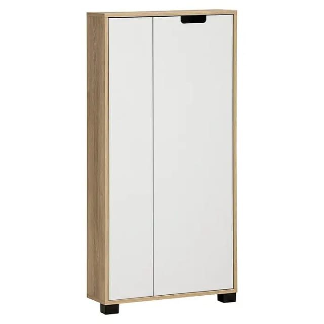 Schildmeyer Highboard Emmik HB 600 2T Weiß-Eiche 124 cm x 19,6 cm x 59,8 cm