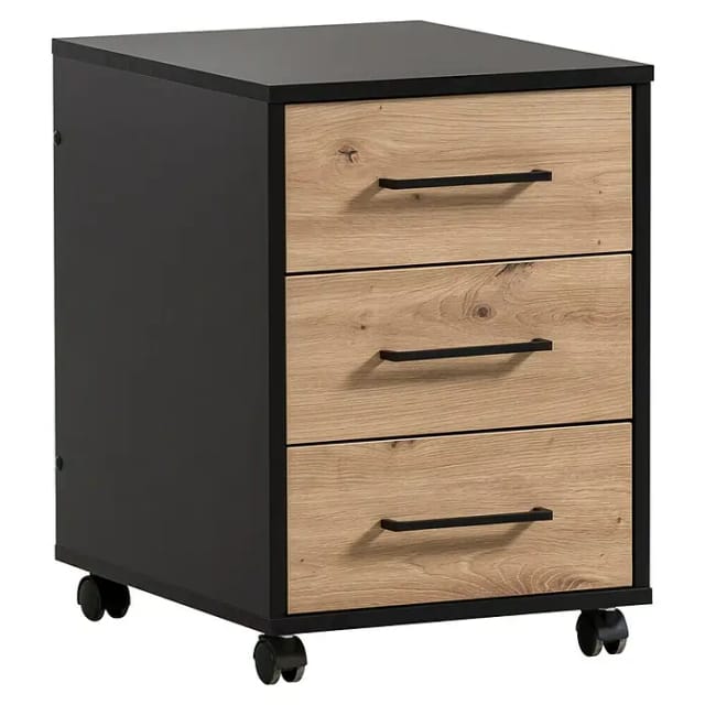 Schildmeyer Rollcontainer Aino 57 cm x 50 cm x 40,1 cm Braun-Schwarz