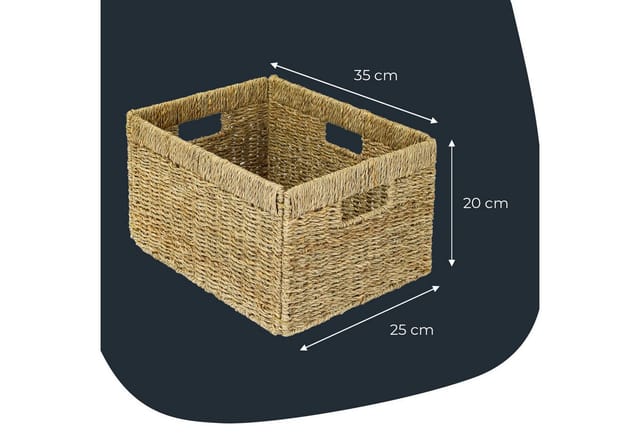 HMF 37049 Aufbewahrungskorb Korb Geflochten Seegras Billy 35 x 25 x 20 cm
