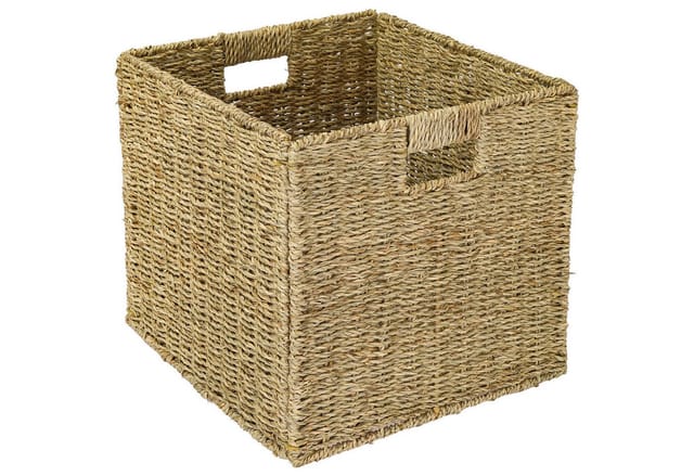 HMF 37040 Aufbewahrungskorb Korb Geflochten Seegras Kallax 32 x 34 x 32 cm