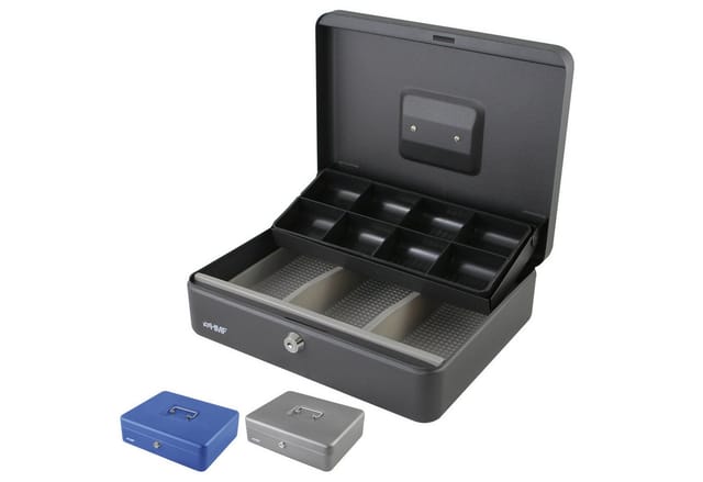 HMF 108-02 Geldkassette Münzzählbrett 30 x 24 x 9 cm Schwarz