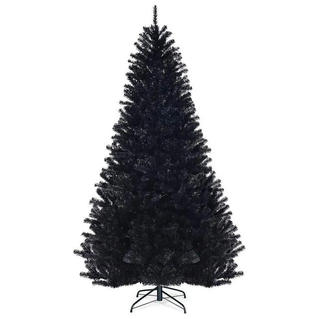 Costway Künstlicher Weihnachtsbaum mit Klappsystem Schwarz 225cm