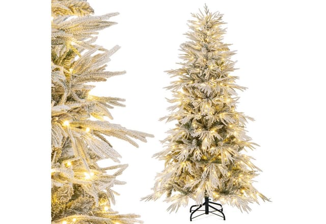 Costway Künstlicher Weihnachtsbaum&Beleuchtung & 594 Weigspitzen 180cm