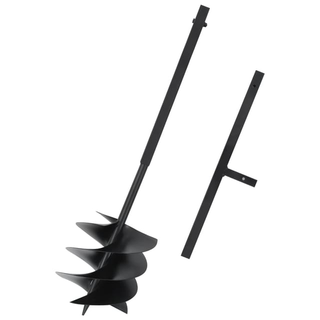 vidaXL Erdbohrer mit Griff 250 mm Stahl Schwarz 145258