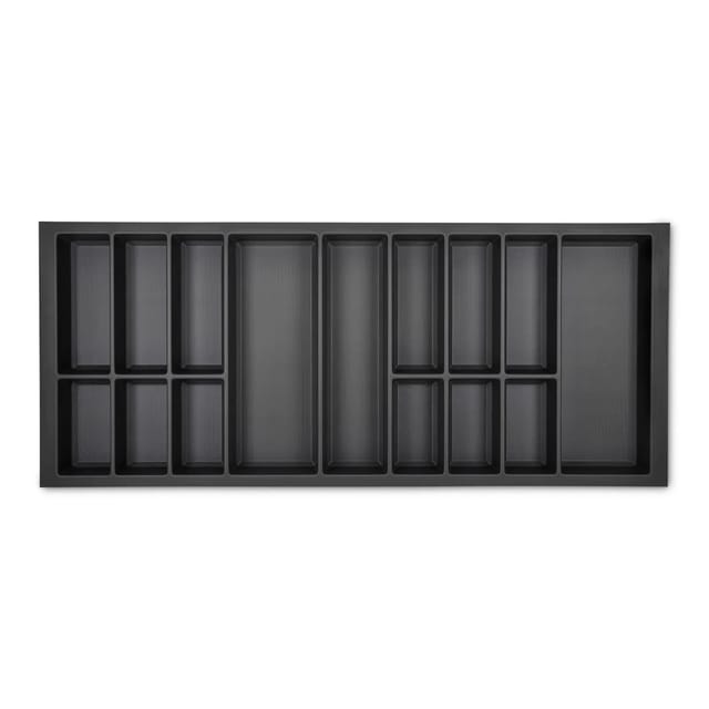 SOTECH Orga-Box VII Besteckeinsatz Basaltgrau 1200 mm Höhe 50,5 mm mit Softtouch Oberfläche