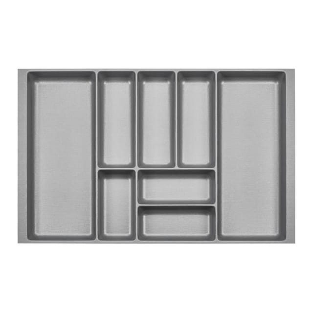 SOTECH ORGA-BOX-2 Besteckeinsatz Tiefe 462 mm Höhe 50,5 mm Für Nobilia Küchen Canvas Struktur Silbergrau Breite 709 mm