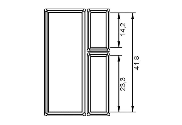 SOTECH Orga-Box VII Besteckeinsatz Schwarz 300 mm Höhe 50,5 mm mit Softtouch Oberfläche