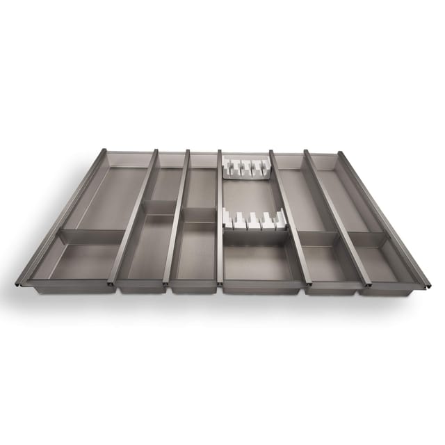 SOTECH Cuisio Besteckeinsatz 800 mm Höhe 55 mm Transluzent Graphitgrau mit Messerblock