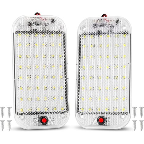12v Led-innenraumbeleuchtung, Helle Autobeleuchtung, 48 Leds Mit Ein-/ausschalter Für Van, Camping, Boot, 2 Stück - Jusch