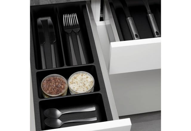 SOTECH ORGA-BOX-3 Besteckeinsätze Tiefe 473 mm Höhe 50,5 mm Anthrazit Schubladeneinsätze Breite 191 mm
