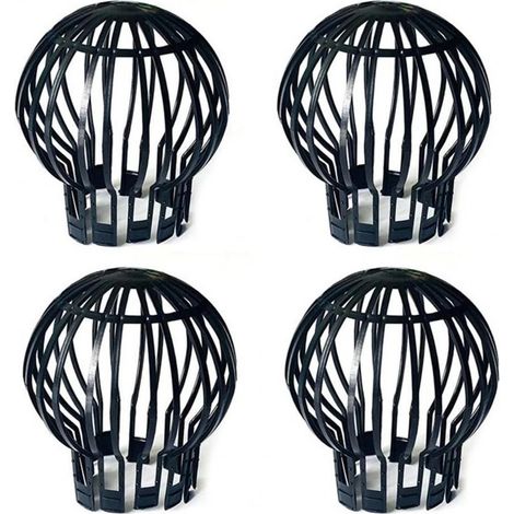 Set Mit 4 Kunststoff-dachrinnenabdeckungen – Hält Fallrohre Frei Von Verstopfungen Durch Laub, Moos, Schlamm, Ablagerungen, Kugeln Und Andere Verschmutzungen.
