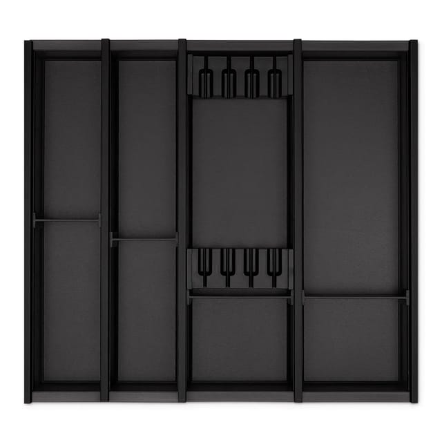 SOTECH Cuisio Besteckeinsatz 55mm Höhe Transluzent Anthrazit mit Messerblock Für Blum Legrabox 473mm Korpusbreite 600mm