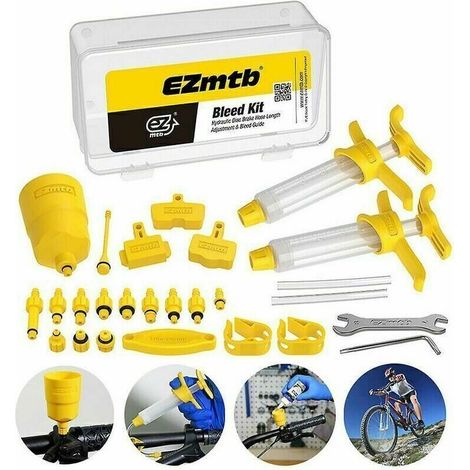 Entlüftungsset Für Fahrradbremsen – Kompatibel Mit Shimano, Magura, Tektro, Sram – 12 Adapter, 2 Spritzen, 1 Trichter – Professionelles Werkzeug