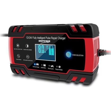 Automatisches 12v 8a-batterieladegerät – 5 Lademodi – Schutzart Ip65 – Kompatibel Mit 6-150ah-batterien – Intelligentes Lcd-display