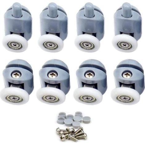 8-teiliges Duschkabinenrollen-set – 23-mm-glasrollen – Messingspindel Und Abs-kunststoff – Einfache Montage Und Leichtgängige Bewegung – 23 Mm-rapanda