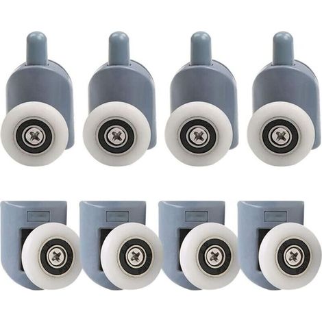 23-mm-duschtürrollen – 8er-set Rollen Aus Abs Und Aluminium – Für 5–6 Mm Glas – Leichtgängig Und Leise