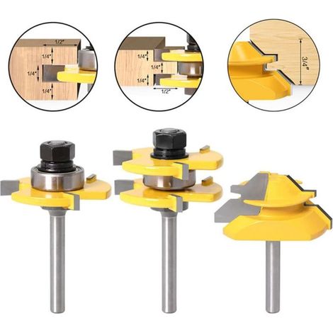 45°-nutfräser Für 6,35 Mm (1/4") Oberfräsen, Kohlenstoffstahl Und Feinkorn-hartmetall, 2-teiliges Set Für Hartholz