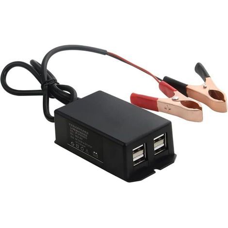 Ersandy – 12v/24v Auf 5v Usb-netzteil – Wasserdichtes Motorradladegerät Mit 4 Usb-anschlüssen – Intelligenter Überspannungsschutz