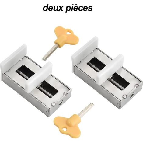 Set Mit 2 Sicherheitsschlössern Für Schiebefenster – Aluminiumlegierung – Bohrfreie Montage – Inklusive Inbusschlüssel