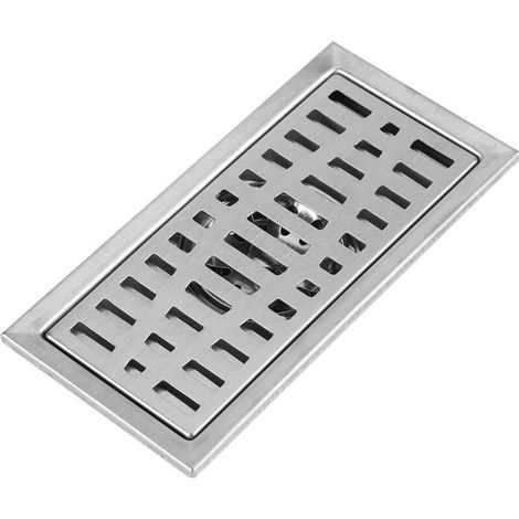Ersandy – Rechteckiger Bodenablauf 200 X 100 Mm – Edelstahl – Siebsiphon Für Schnellen Wasserablauf – Herausnehmbares Filter