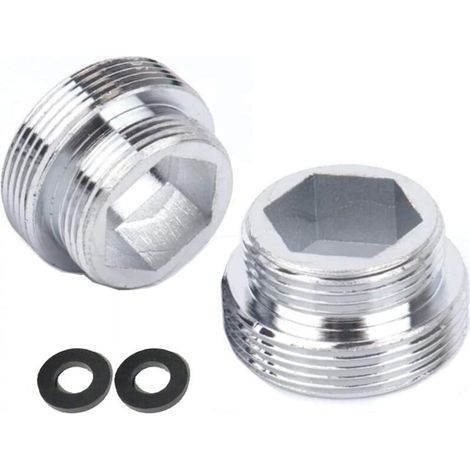 Set Mit 2 Verchromten Messing-wasserhahnadaptern – Metalloberfläche – Gleichmäßiger Durchfluss – Kompatibel Mit 16/18/20/22/24 Mm Gewinden