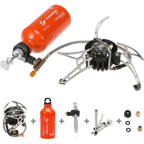 Mehrstoff-ölkocher Für Den Outdoor-campingbereich Mit 500-ml-brennstoffflasche Für Benzin, Spiritus Und Diesel.
