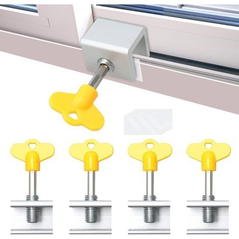 Set Mit 4 Schiebefensterverriegelungen – Verdickte Aluminiumlegierung – Bohrfreie Montage – Erhöhte Sicherheit Für Türen Und Fenster