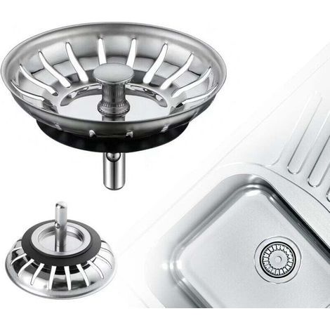 2-teiliger Edelstahl-spülbeckenstöpsel – Universal-spülbeckenfilter (durchmesser: 78 Mm), Spülbeckenablaufstöpsel Mit Verstopfungsschutzgitter, Schnellablaufkorb