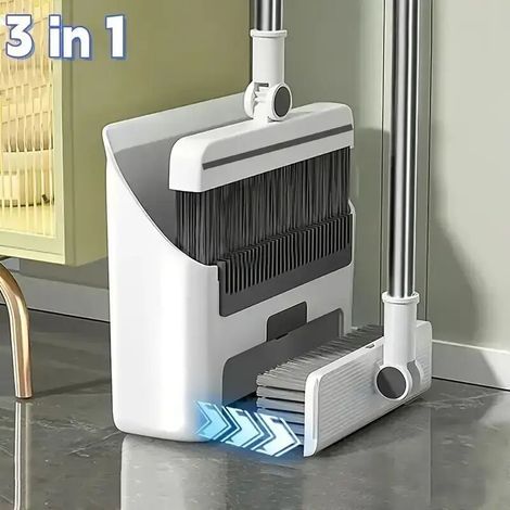 3-in-1-reinigungsset Für Zuhause: Besen, Kehrschaufel Und Bürste Mit Weichen Borsten – Ideal Für Zuhause, Büro, Schule Und Studentenwohnheim – Reinigungsbürste