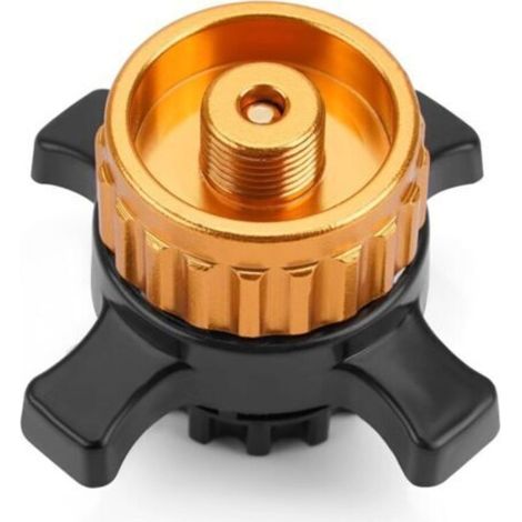 Gaskartuschenadapter, Easy-click/cv-gaskartuschenflaschenadapter, Bajonettverschluss Auf 7/16"-gewinde, Goldfarben, 1 Stück