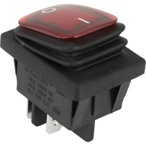 Ein-/ausschalter 220 V 20 A – 4-polig, Ip67 Wasserdicht, Mit Roten Und Grünen Kontrollleuchten – Einfacher Austausch Bei Elektroinstallationen – 4-polig