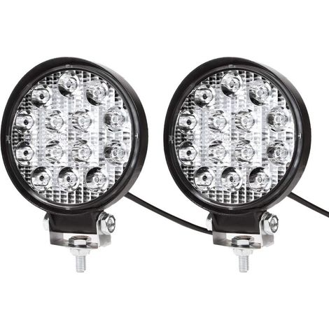 X 42w Runde Led-arbeitsscheinwerfer Projektor 12v 24v Wasserdicht Ip67 Auto Led Flutlicht Spot Rückfahrscheinwerfer Für Auto Lkw Traktor Suv Boot (2 Stück)