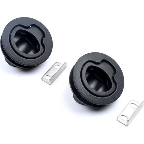 Set Mit 2 Runden 6,35-mm-zugriegeln Für Bootsdeck, Wohnmobil, Schrank, Schublade (schwarz)