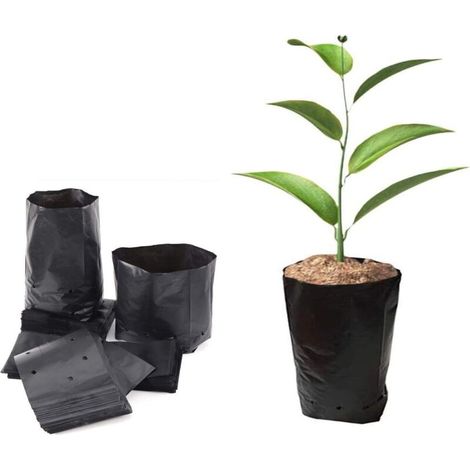 Ersandy – 100er-packung Verdickte Anzuchtbeutel Aus Kunststoff, 10 X 20 Cm – Atmungsaktive Drainagelöcher – Für Obst- Und Blumensetzlinge – 100 Stück